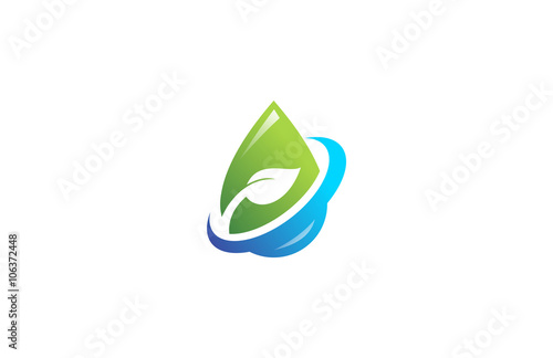 water drop leaf bio technology logo