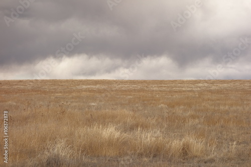 Fotografiet Prairie under a Stormy Sky