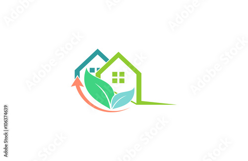 house building arrow business logo