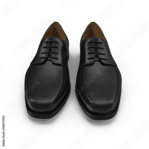 The black man's shoes isolated on white.