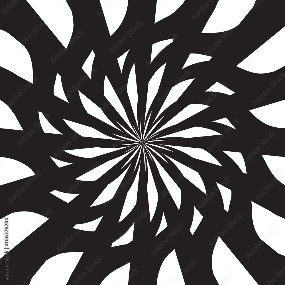 Black and White Abstract Psychedelic Art Background. Vector Illu Black and White Abstract Psychedelic Art Background. Vector Illu