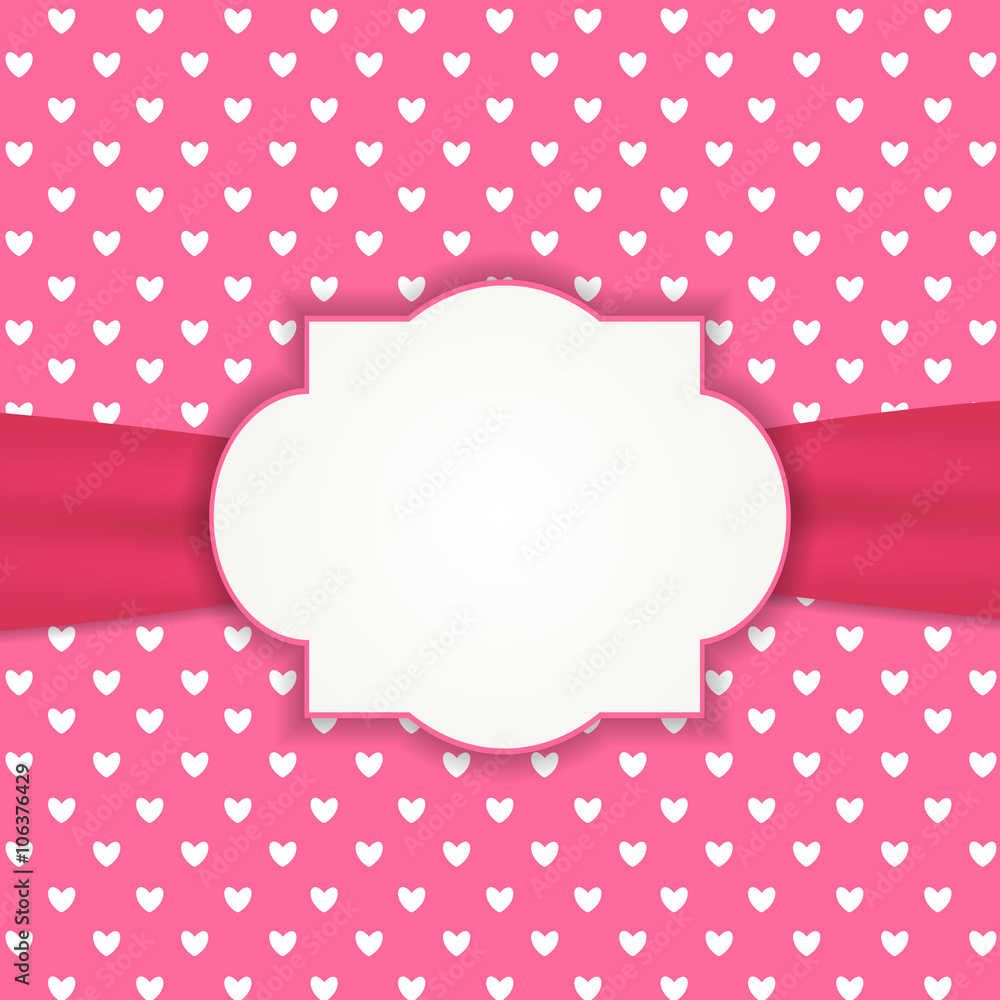 Heart Background with Frame Vector Illustration