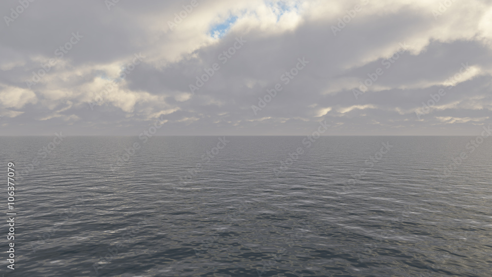 Obraz premium Dark stormy sky with clouds and waves in the sea