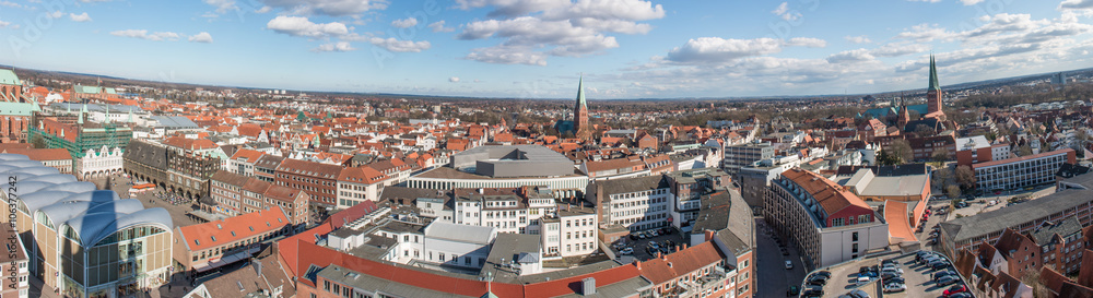 Panorama der Lübecker Innenstadt Schleswig-Holstein Lübeck