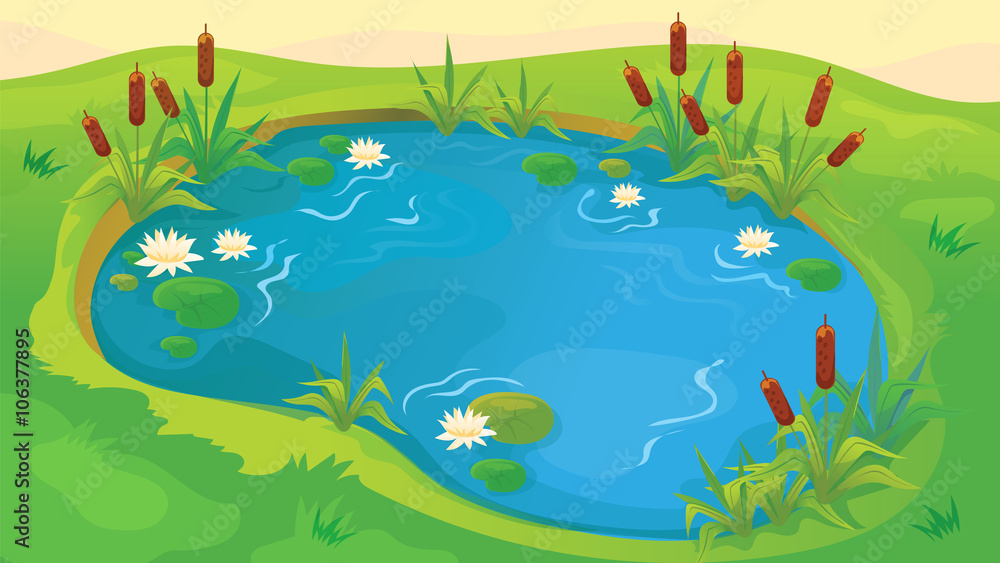 Fototapeta Game Background Of Pond