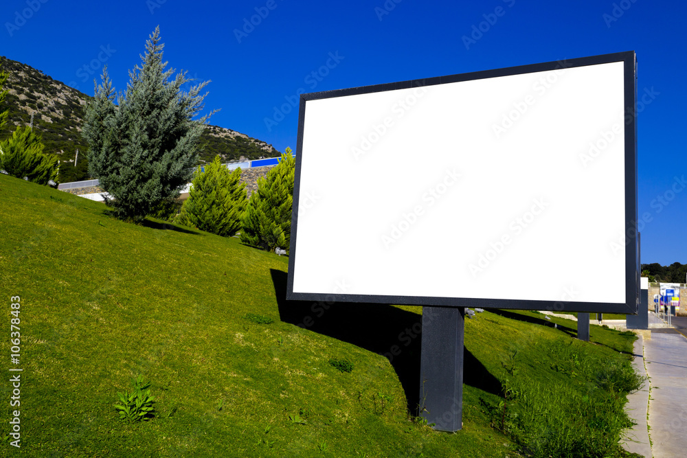 Outdoor advertising billboards, blank for your texts and images Outdoor advertising billboards, blank for your texts and images
