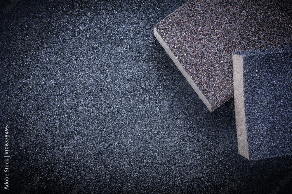 Fototapeta premium Abrasive sponges on emery paper