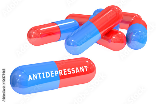 antidepressant pills 3D rendering photo