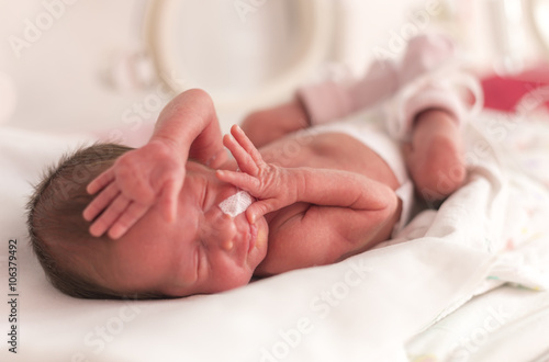 Premature newborn  baby girl