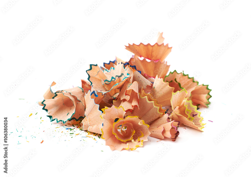 Obraz premium Pile of pencil's shavings isolated