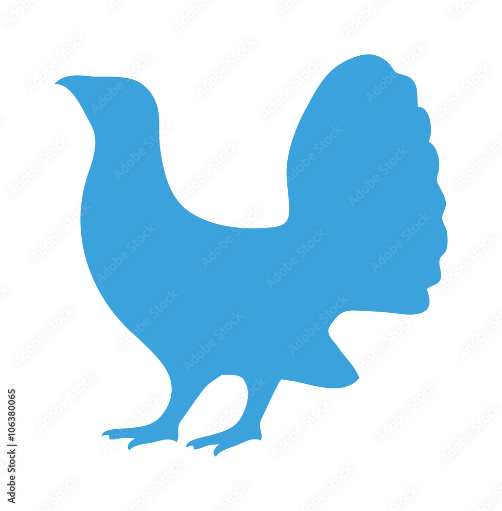 Obraz premium Wild pheasant animal flat vector silhouette