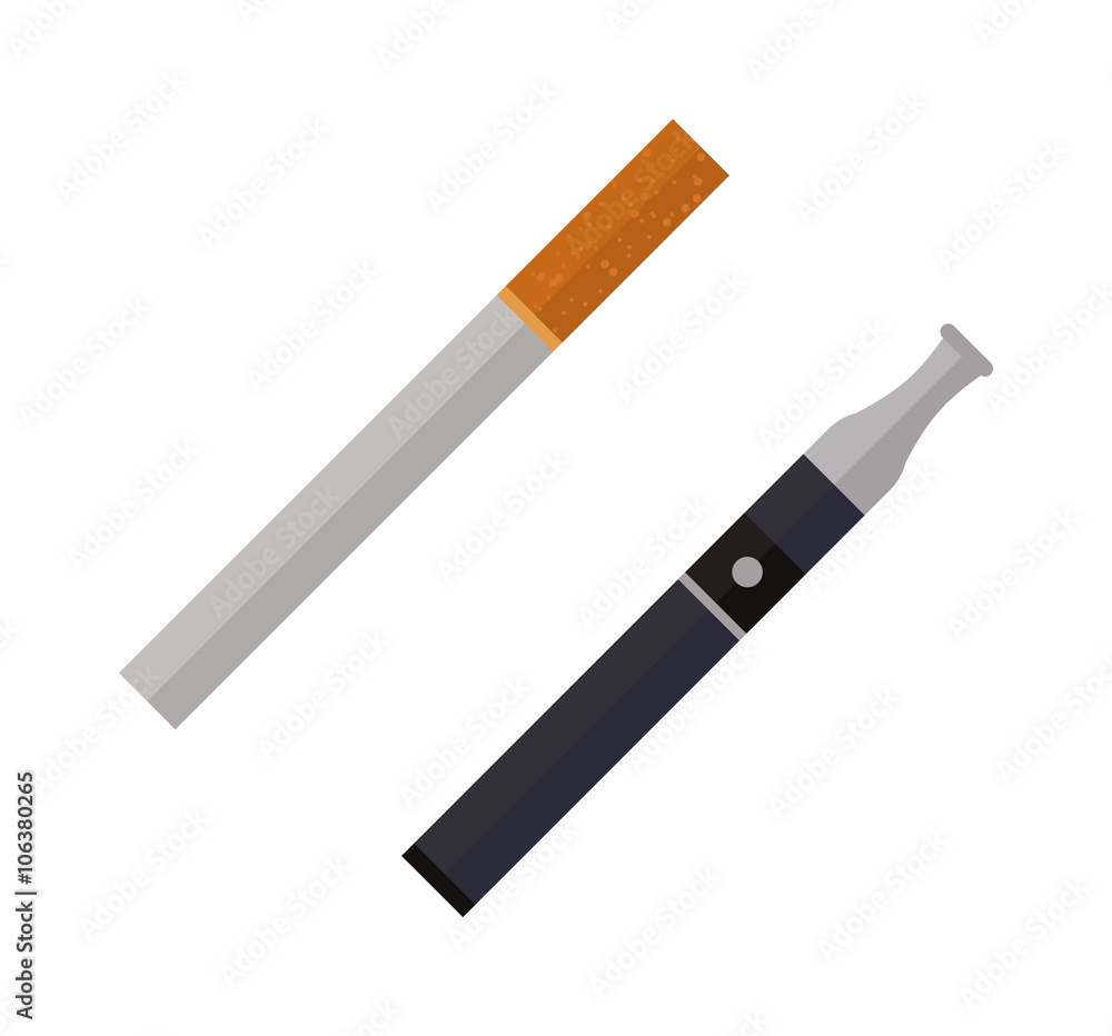Icon cigarettes design idea and smoke problem concept Icon cigarettes design idea and smoke problem concept