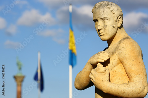 Canvas Print Stockholm cityhall sculpture