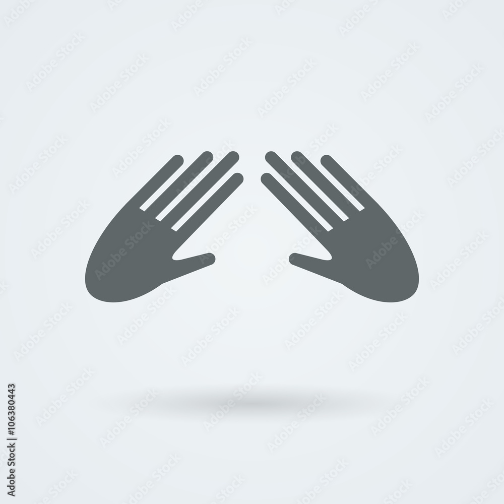 Icon with two vector hands in a handshake. Greeting. Pair work. Friendship. Icon with two vector hands in a handshake. Greeting. Pair work. Friendship.