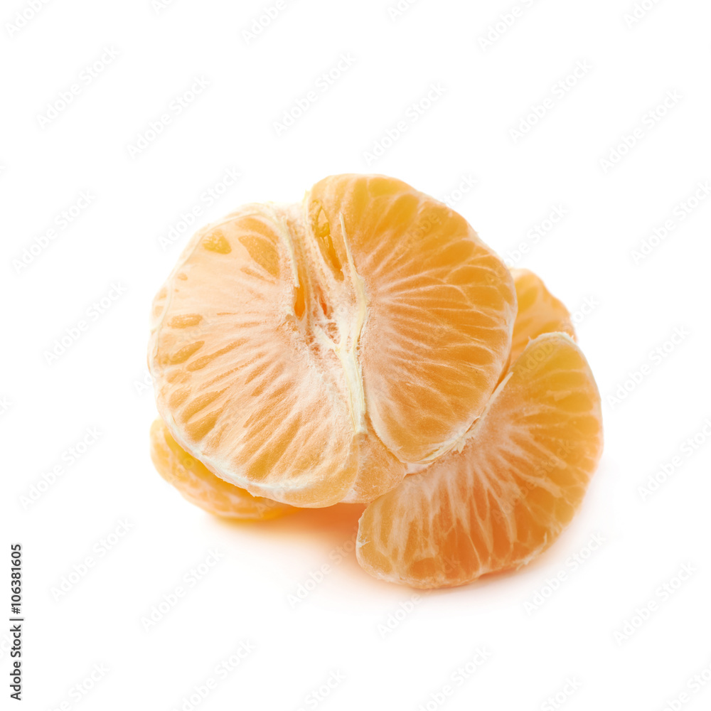 Multiple tangerine slices isolated Multiple tangerine slices isolated
