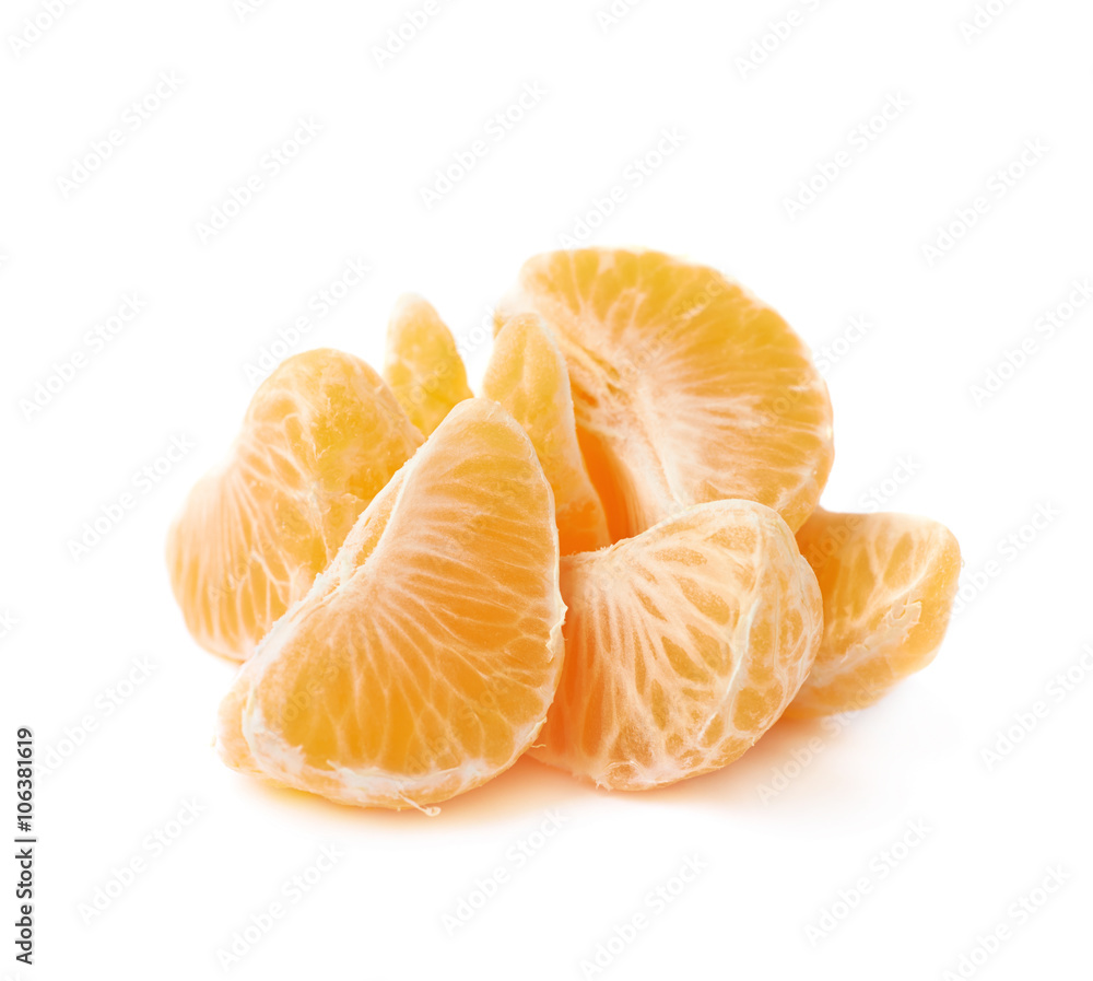 Multiple tangerine slices isolated Multiple tangerine slices isolated
