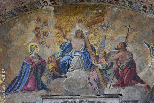 The Last Judgment mosaic, above doorway St Mark s Basilica Venice Italy