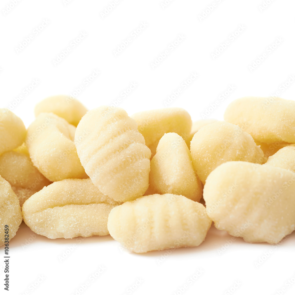 Line of multiple gnocchi dumplings Line of multiple gnocchi dumplings