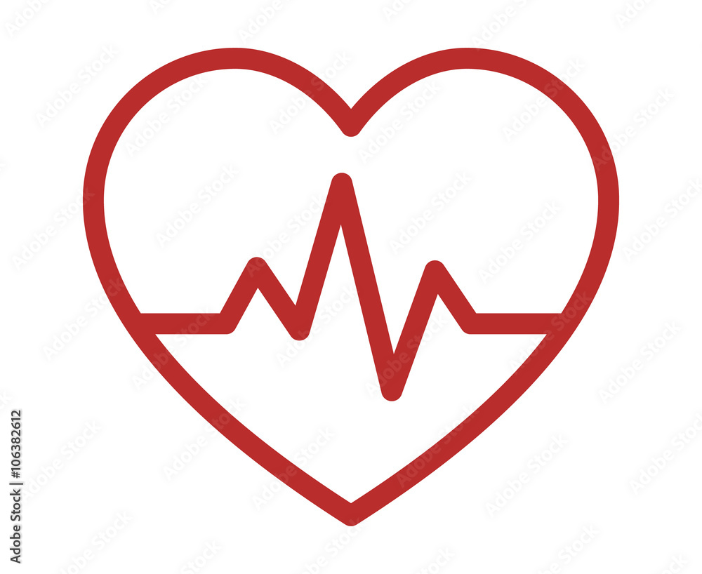 Heartbeat / heart beat pulse line art icon for medical apps and websites