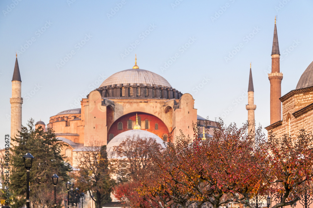 Hagia Sophia Museum, one of the most significant landmarks in Istanbul. Built as a cathedral in 537 AD
