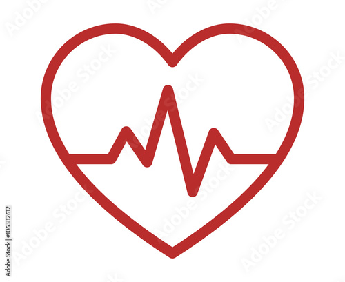 Heartbeat / heart beat pulse line art icon for medical apps and websites