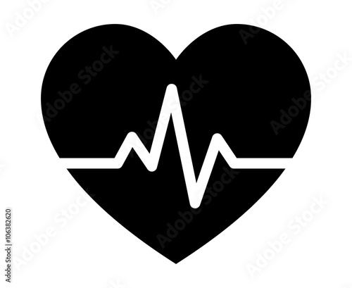 Heartbeat / heart beat pulse flat icon for medical apps and websites