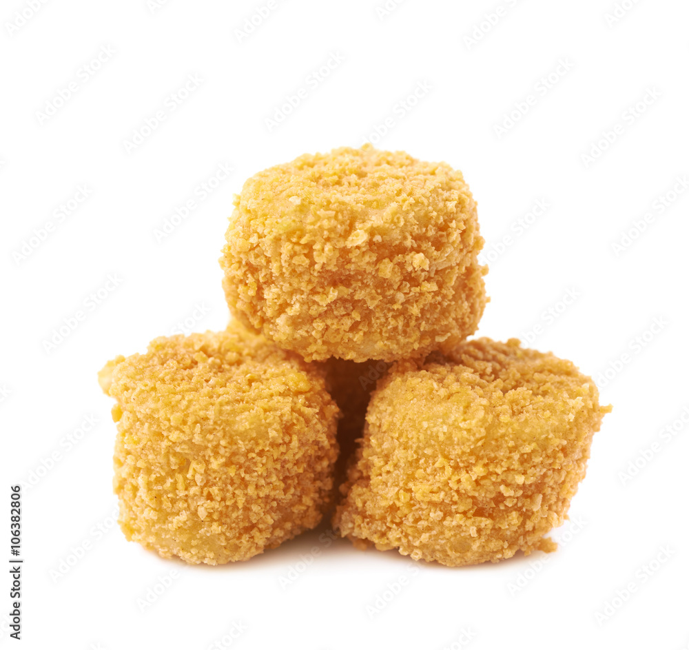 Pile of breaded crab balls isolated Pile of breaded crab balls isolated