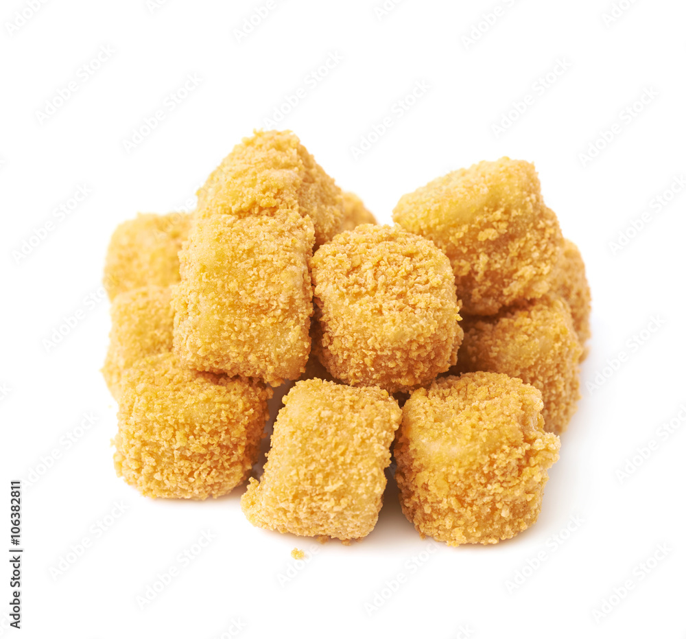 Pile of breaded crab balls isolated Pile of breaded crab balls isolated