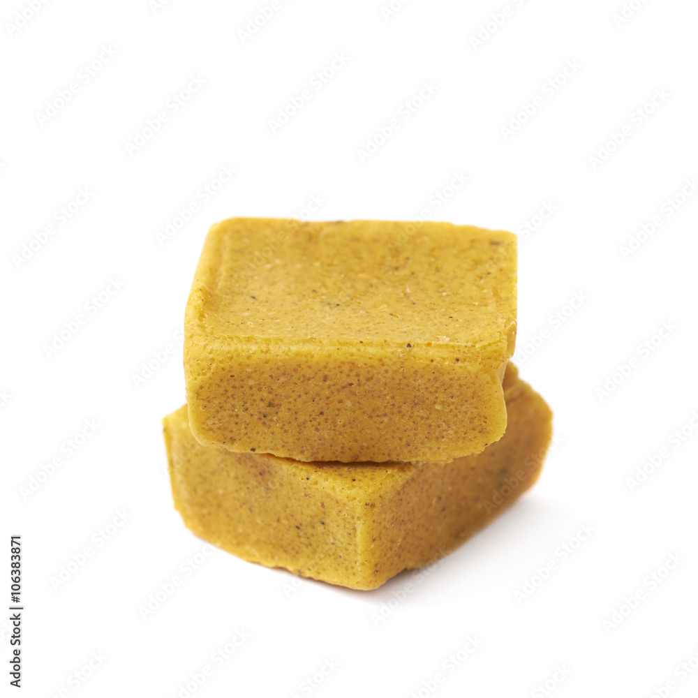 Bouillon stock broth cube isolated