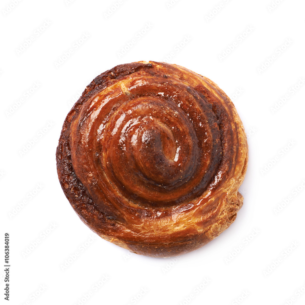 Fototapeta premium Cinnamon roll pastry bun isolated
