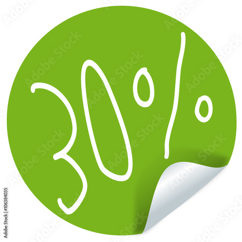 Button Aufkleber grün 30%