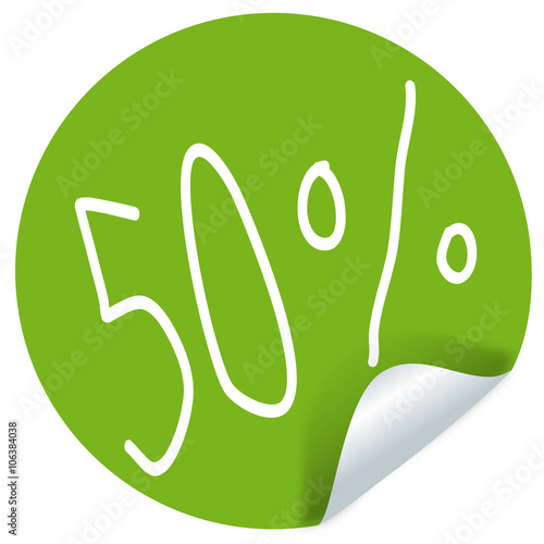 Button Aufkleber grün 50%