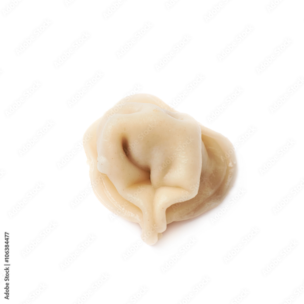 Single cooked dumpling isolated Single cooked dumpling isolated