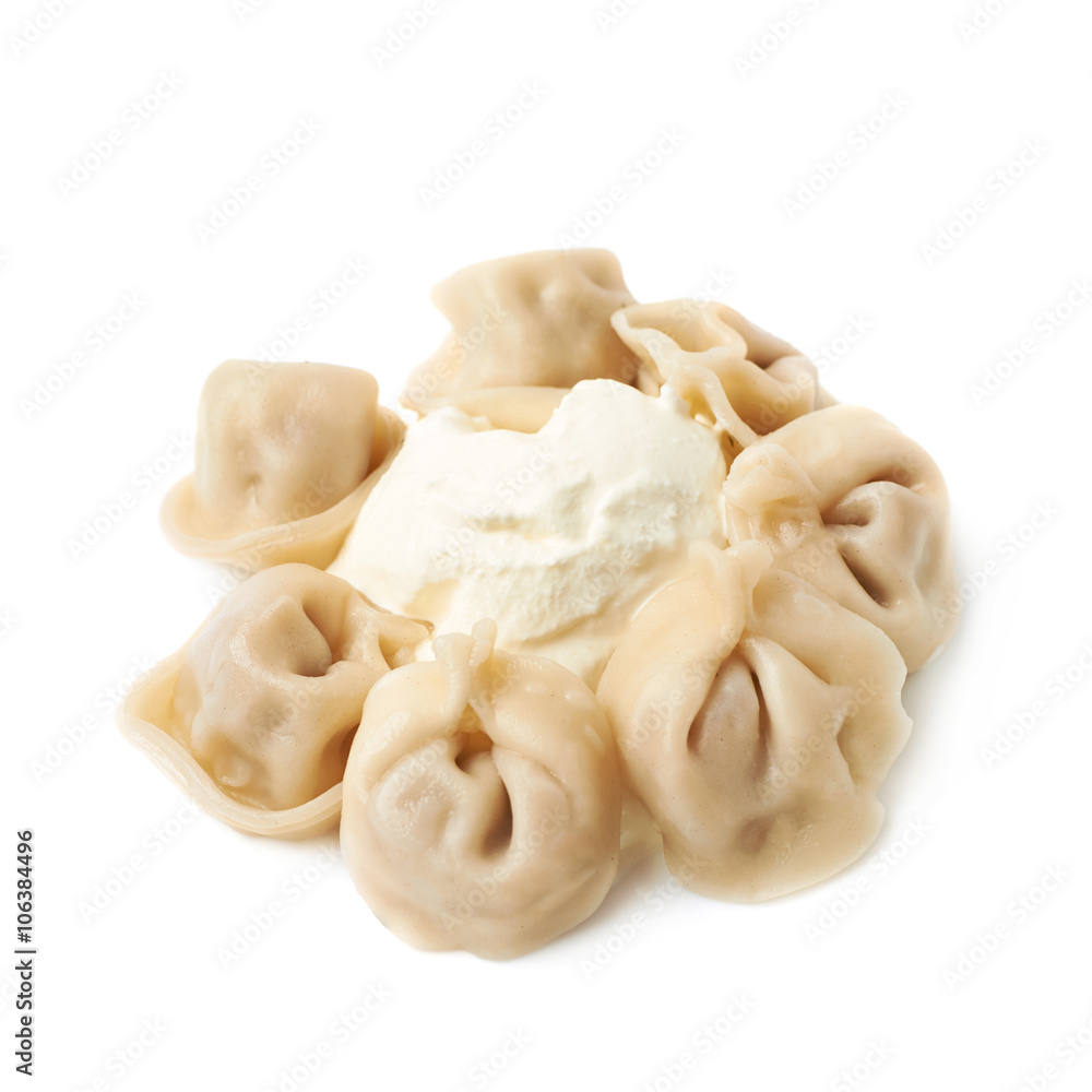 Pile of cooked dumplings isolated Pile of cooked dumplings isolated