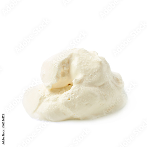 Pile of sour cream isolated