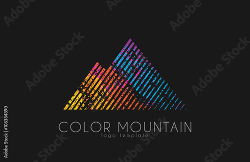 Mountain logo. Color mountain logo. Creative logo. Travel logo. Adventure logo.