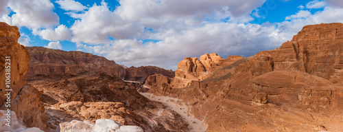Beautiful panorama of white canyon. South Sinai. Egypt