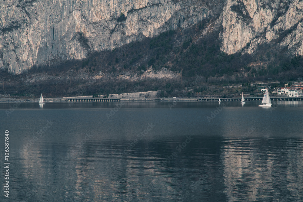 Como lake in a sunny