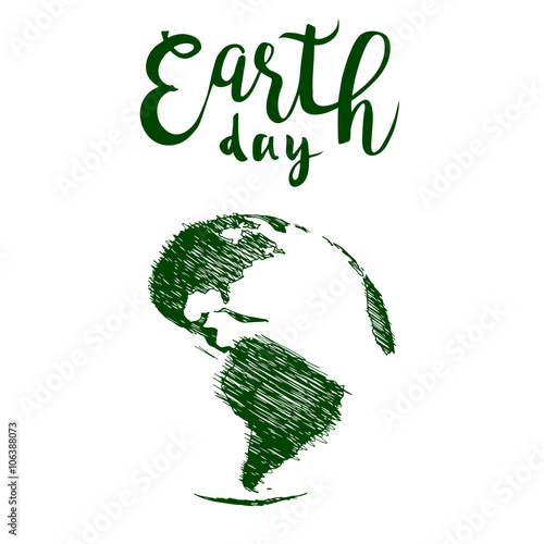 Earth day hand drawn vector illustration