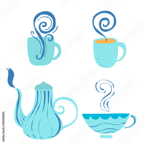 Decoration of hot drink container vector art