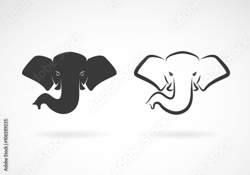 Vector image of an elephant head design on a white background. A