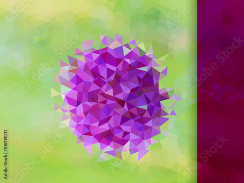 Purple and green background with triangle  and color stripe