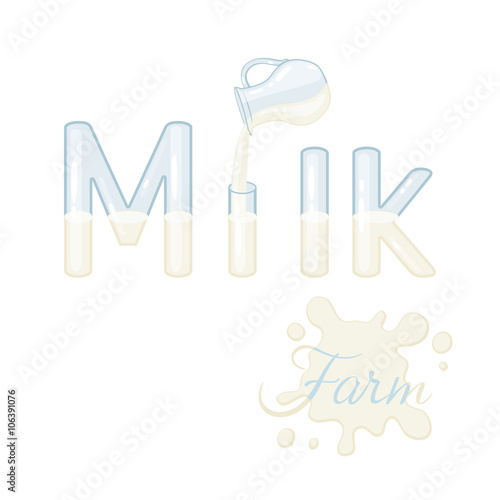 Milk vector lettering