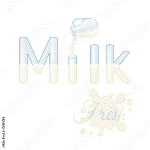 Milk vector lettering