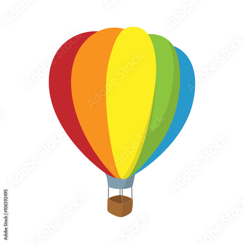 Colorful air balloon icon, cartoon style