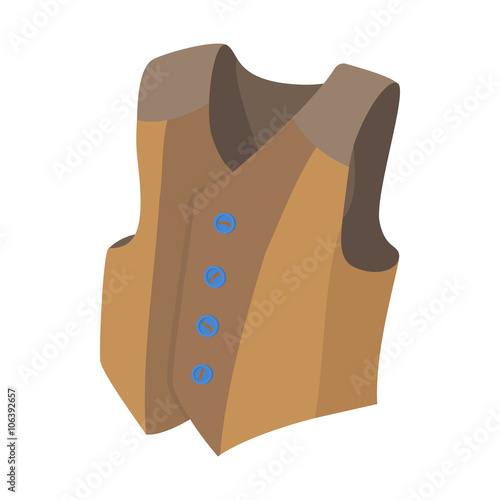 Waistcoat icon, cartoon style