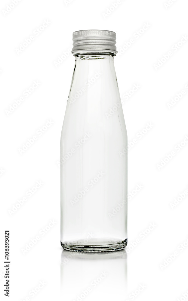 Empty glass packaging bottle isolated on white background Empty glass packaging bottle isolated on white background
