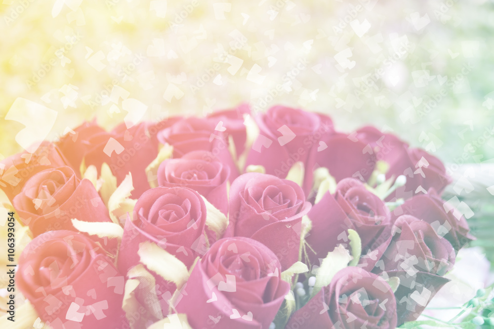 Blurred Sweet pastel color of rose flowers in bokeh texture soft blur for background