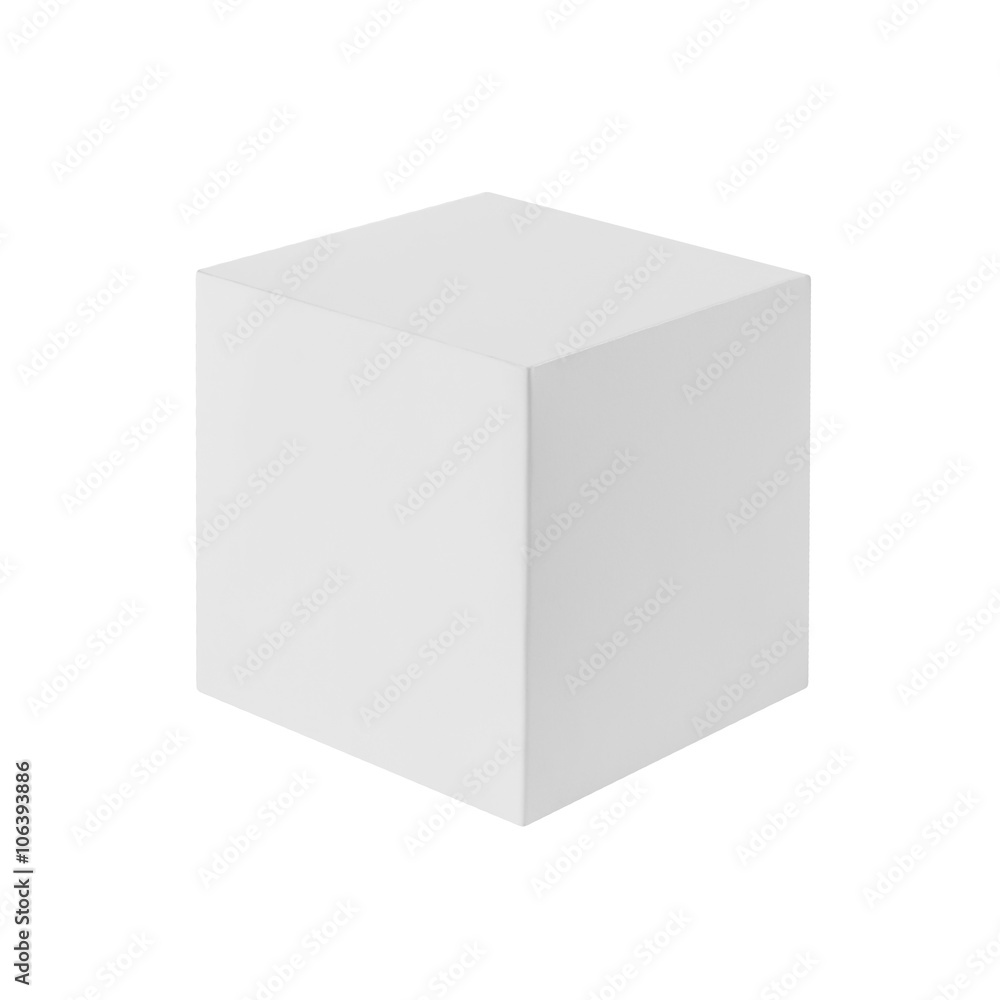 Blank box (3d cube) isolated on white background - obrazy, fototapety, plakaty 