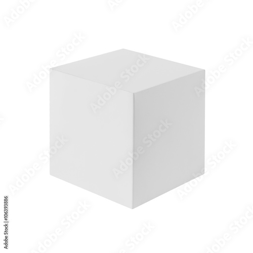 Blank box (3d cube) isolated on white background